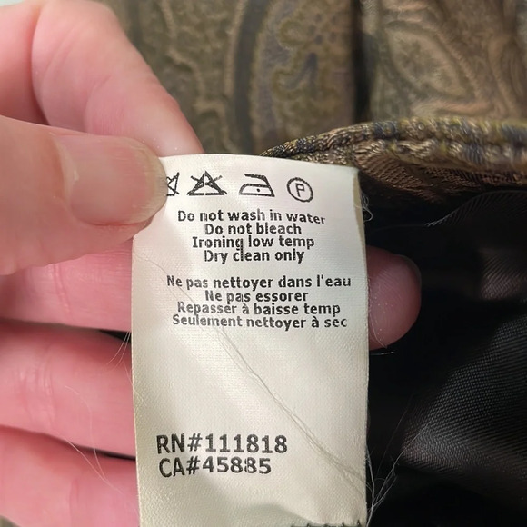 Michael Kors Paisley Jacquard Silk Blend Blazer Brown Green size 6 - Picture 9 of 9